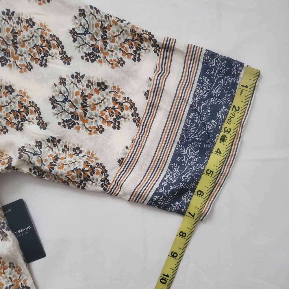 Lucky Brand Women's Mixed Print Natural Multicolor Peasant Top Size S/P NWT - Picture 14 of 16